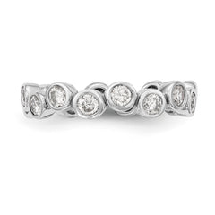 14K White Gold Diamond Band - 7