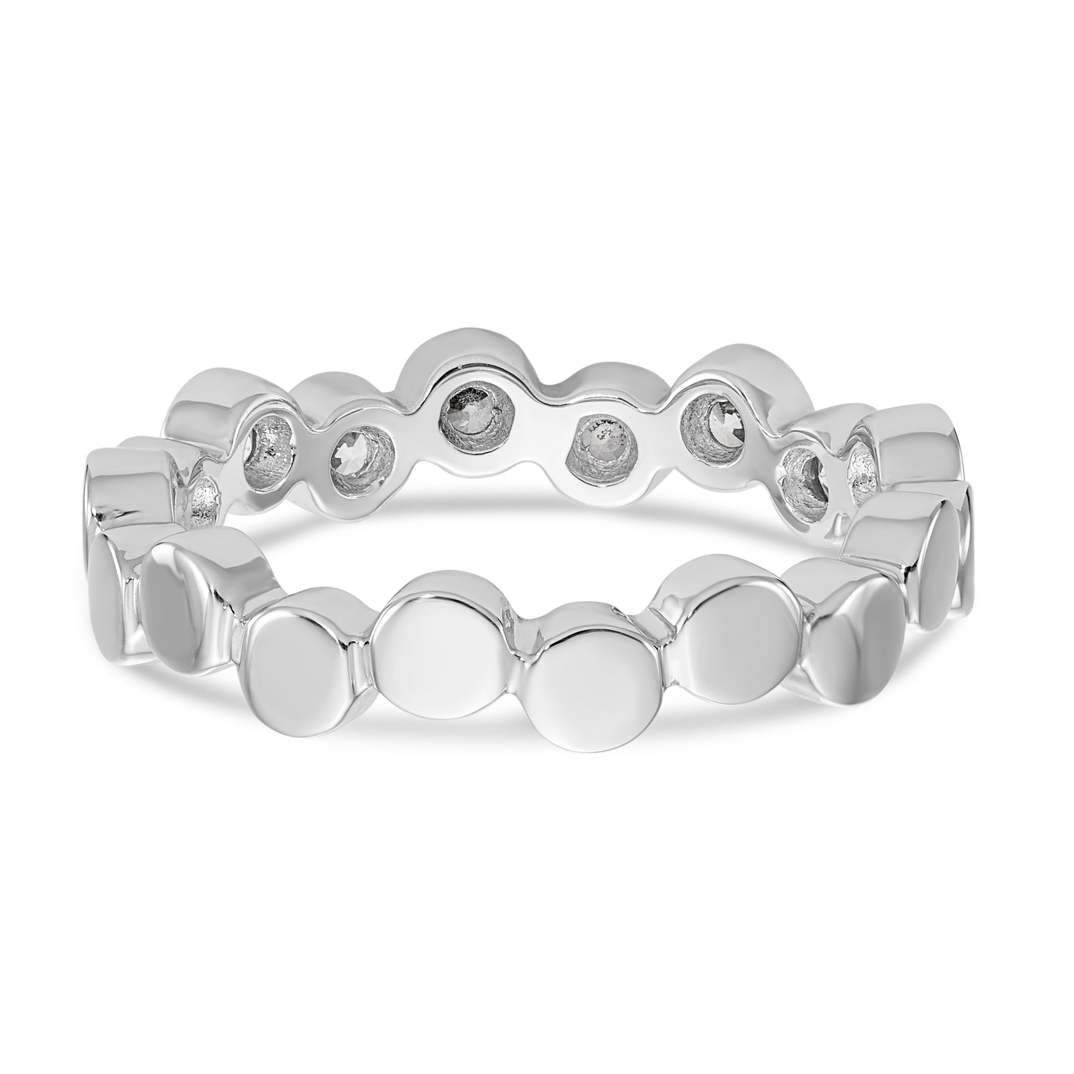 14K White Gold Diamond Band - 7