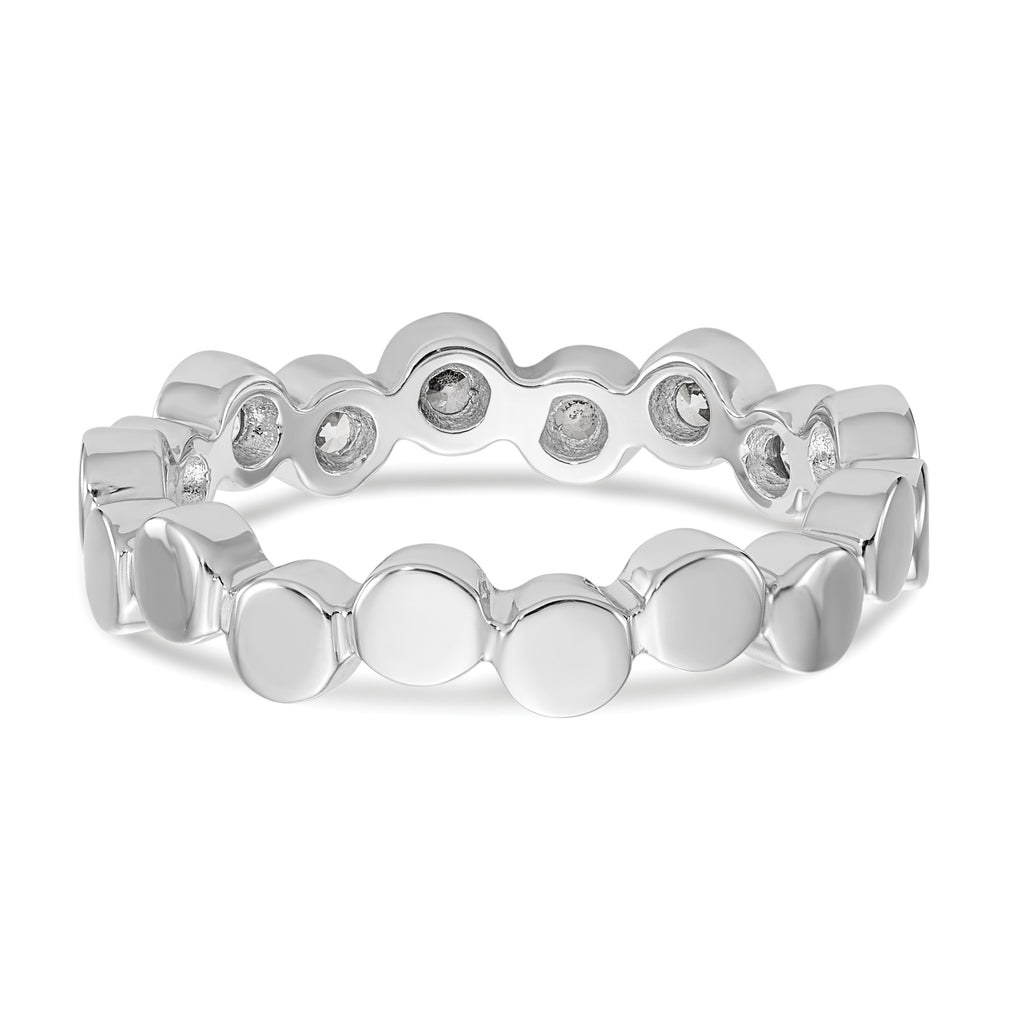 14K White Gold Diamond Band
