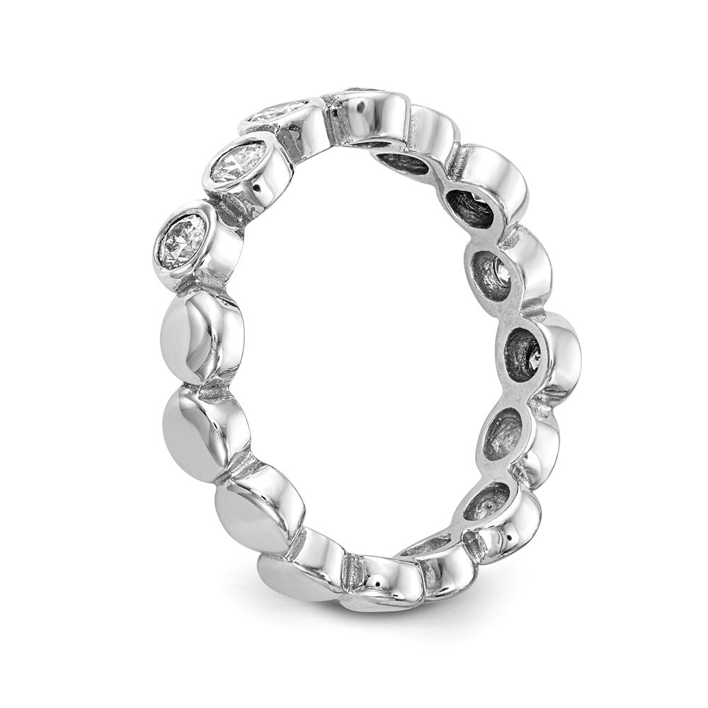 14K White Gold Diamond Band - 7