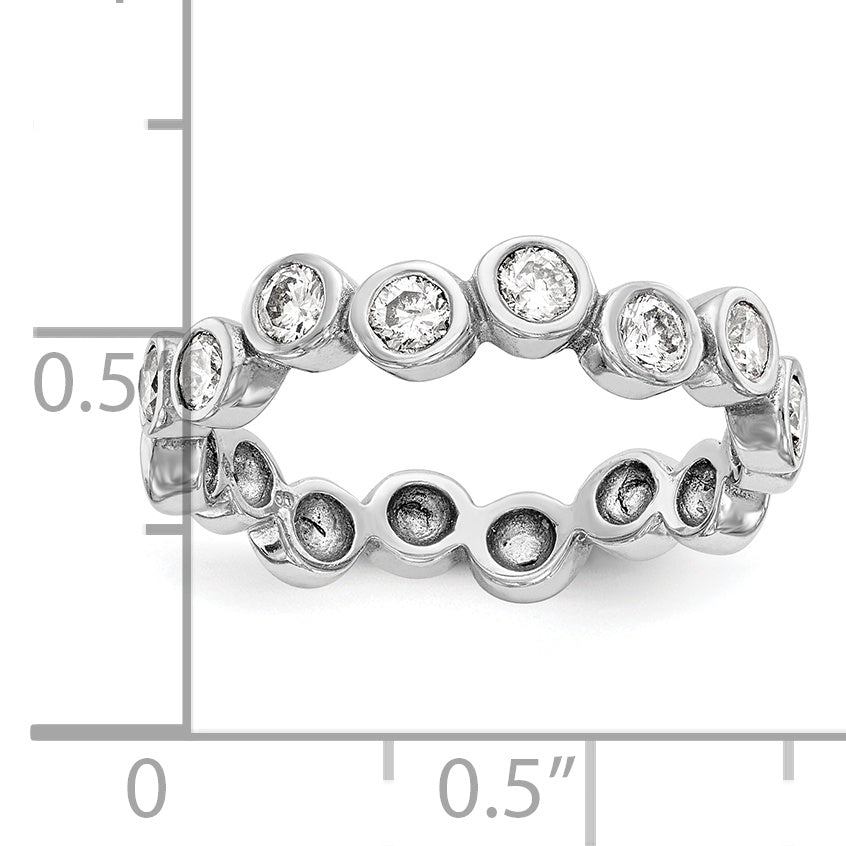 14K White Gold Diamond Band