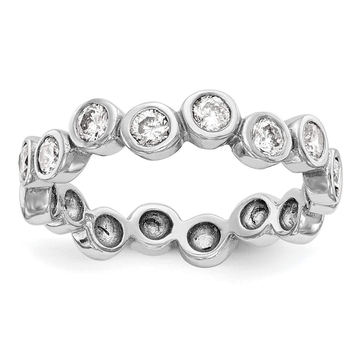 14K White Gold Diamond Band - 7
