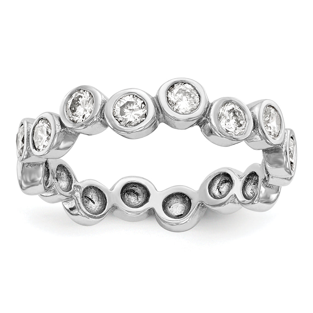 14K White Gold Diamond Band