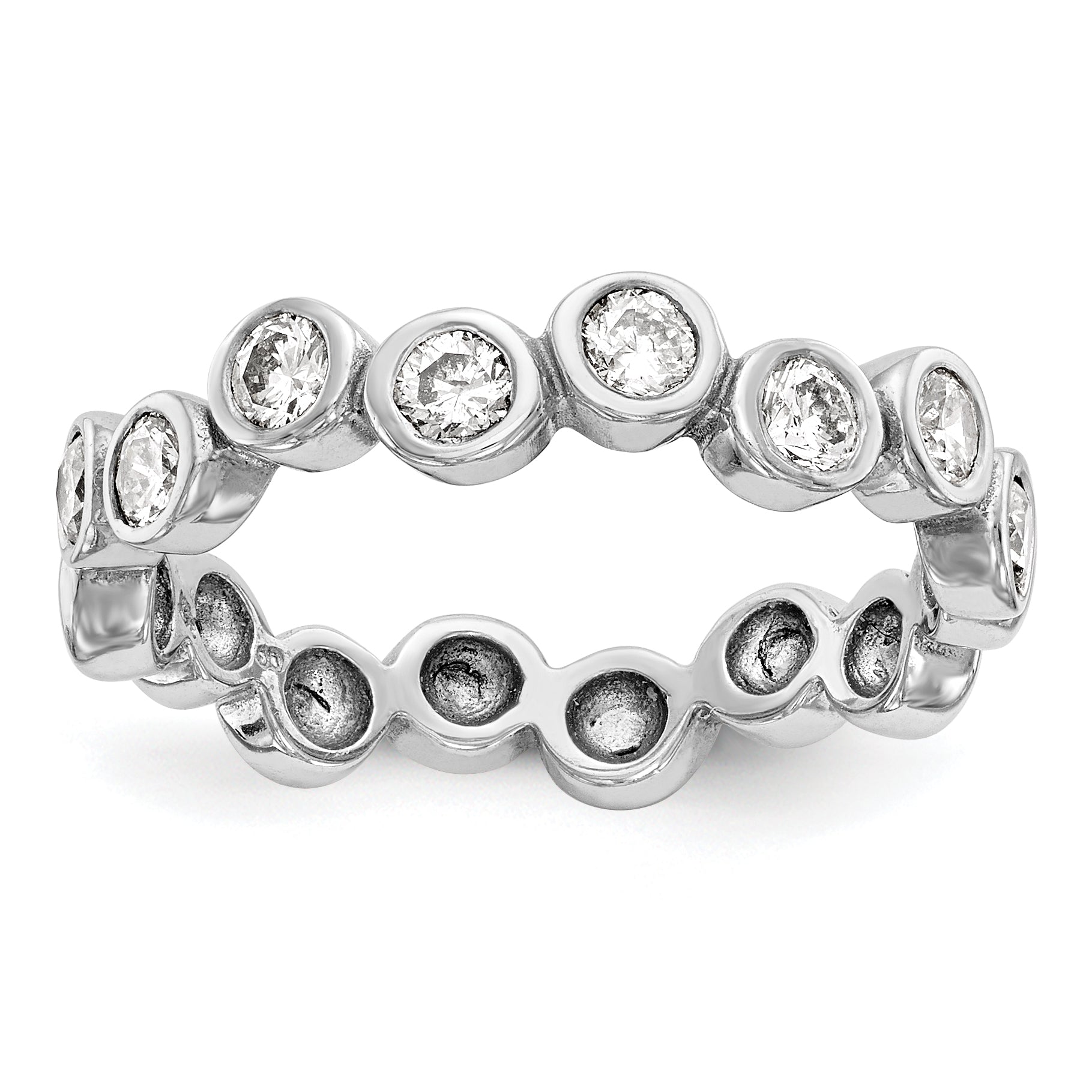 14K White Gold Diamond Band