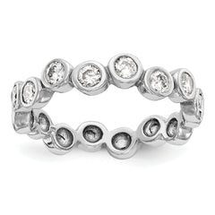 14K White Gold Diamond Band - 7
