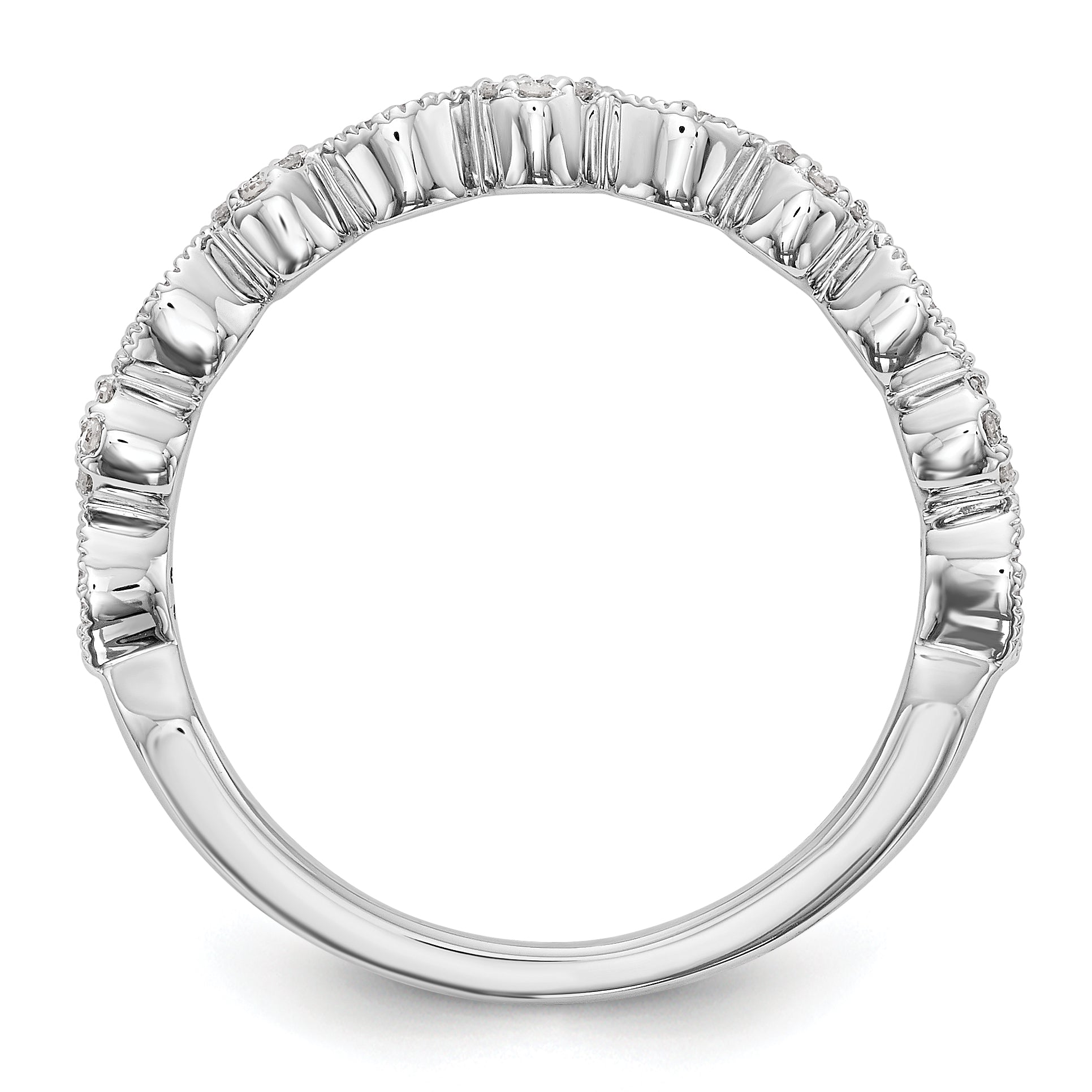 14K White Gold Diamond Band - 7