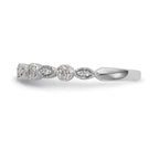 14K White Gold Fancy 1/6 carat Diamond Complete Wedding Band