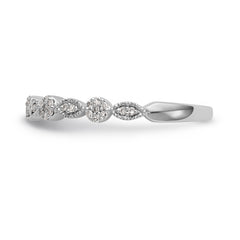 14K White Gold Diamond Band - 7
