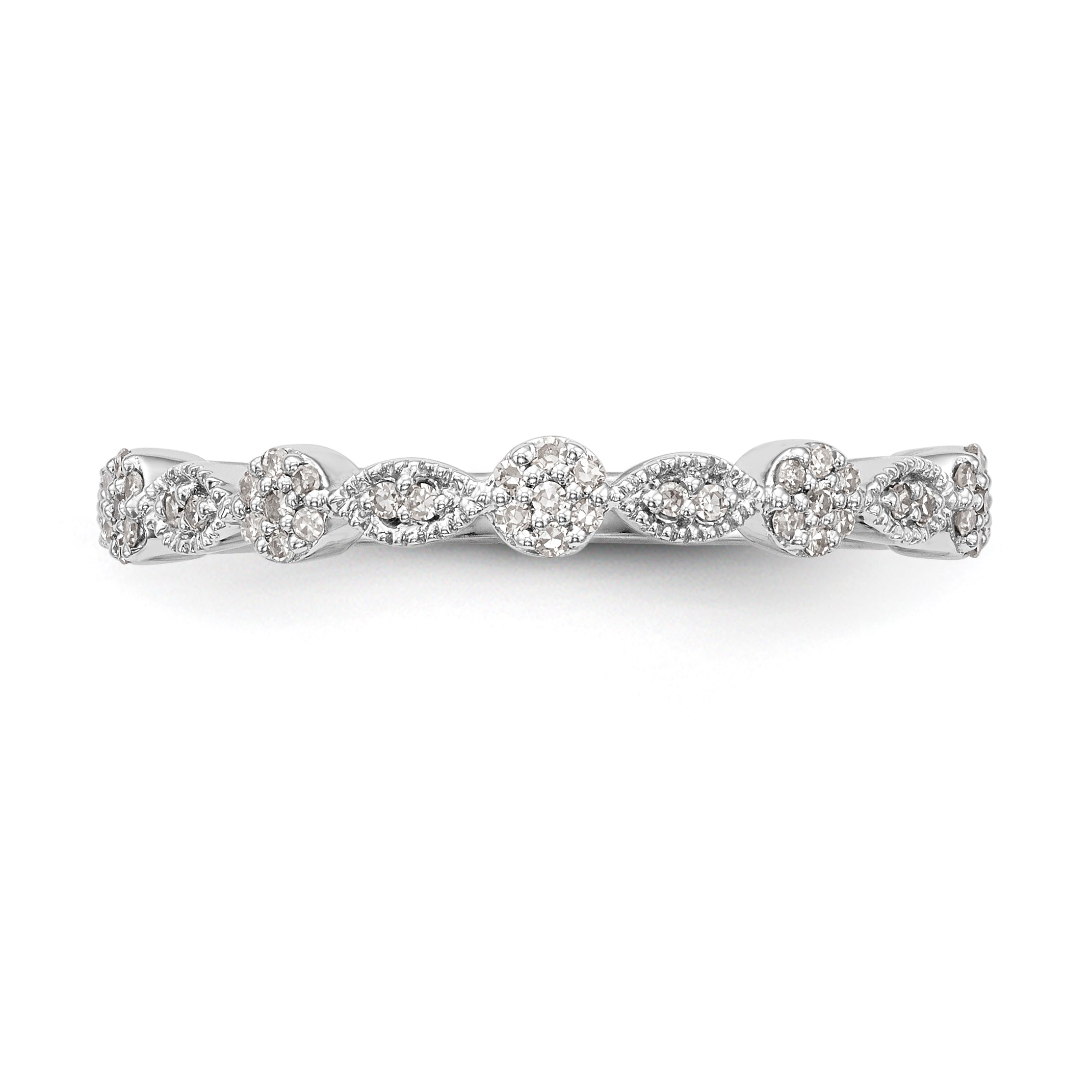 14K White Gold Diamond Band - 7