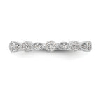 14K White Gold Fancy 1/6 carat Diamond Complete Wedding Band