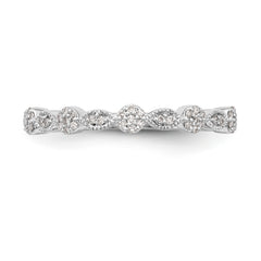 14K White Gold Diamond Band - 7