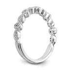 14K White Gold Fancy 1/6 carat Diamond Complete Wedding Band