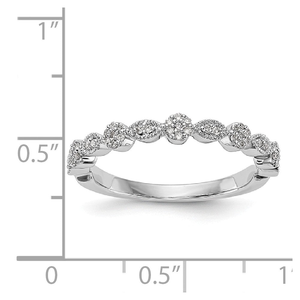 14K White Gold Diamond Band