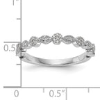 14K White Gold Fancy 1/6 carat Diamond Complete Wedding Band