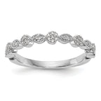 14K White Gold Fancy 1/6 carat Diamond Complete Wedding Band