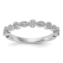 14K White Gold Diamond Band - 7