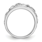 14K White Gold Swirled 1/6 carat Complete Diamond Band
