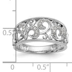 14K White Gold Swirled 1/6 carat Complete Diamond Band