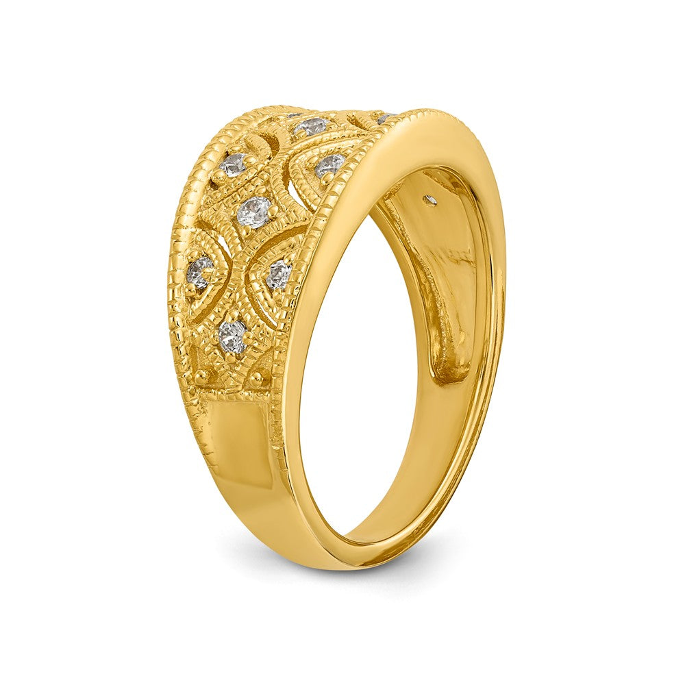 14K Vintage 1/4 carat Complete Diamond Band - 7
