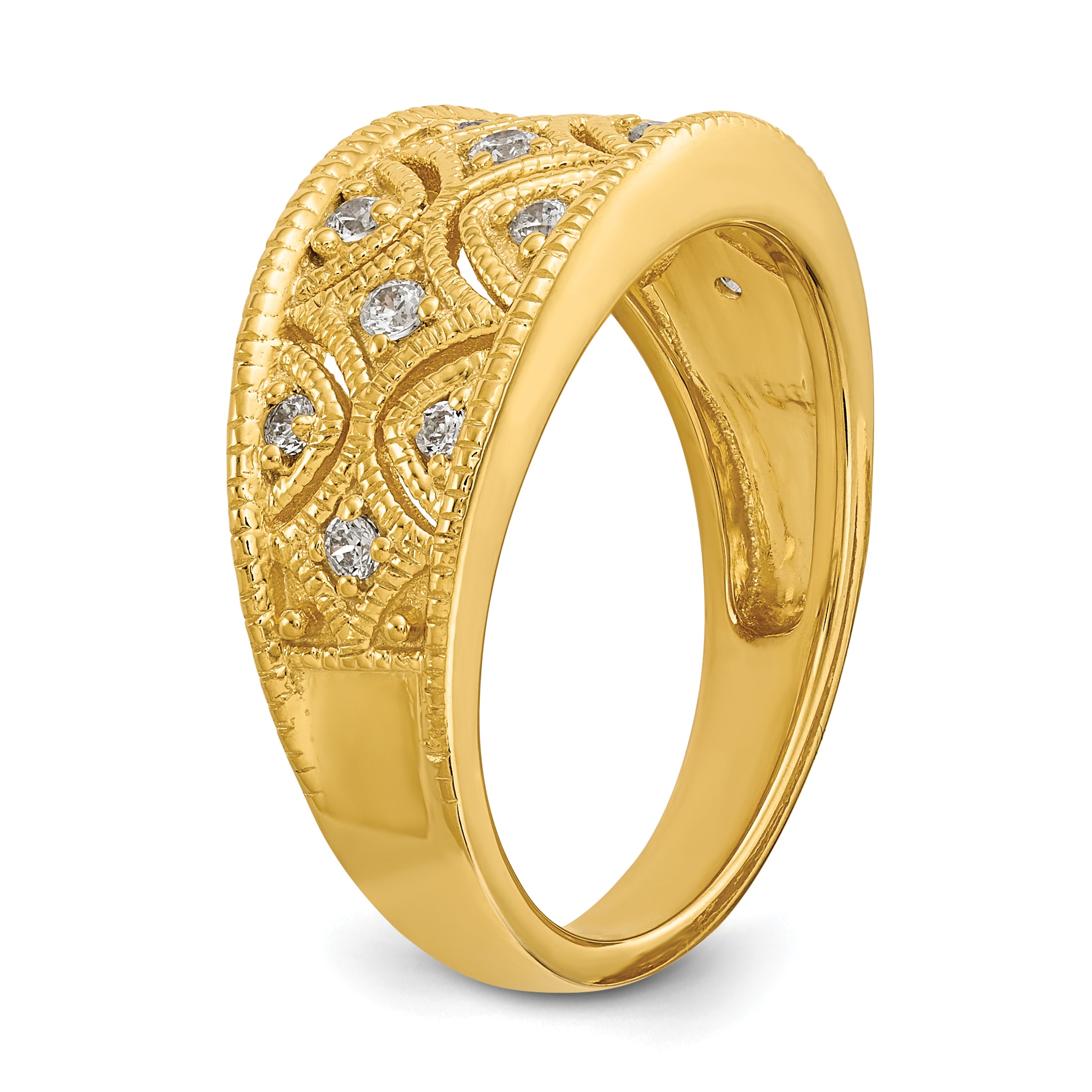 14K Vintage 1/4 carat Complete Diamond Band