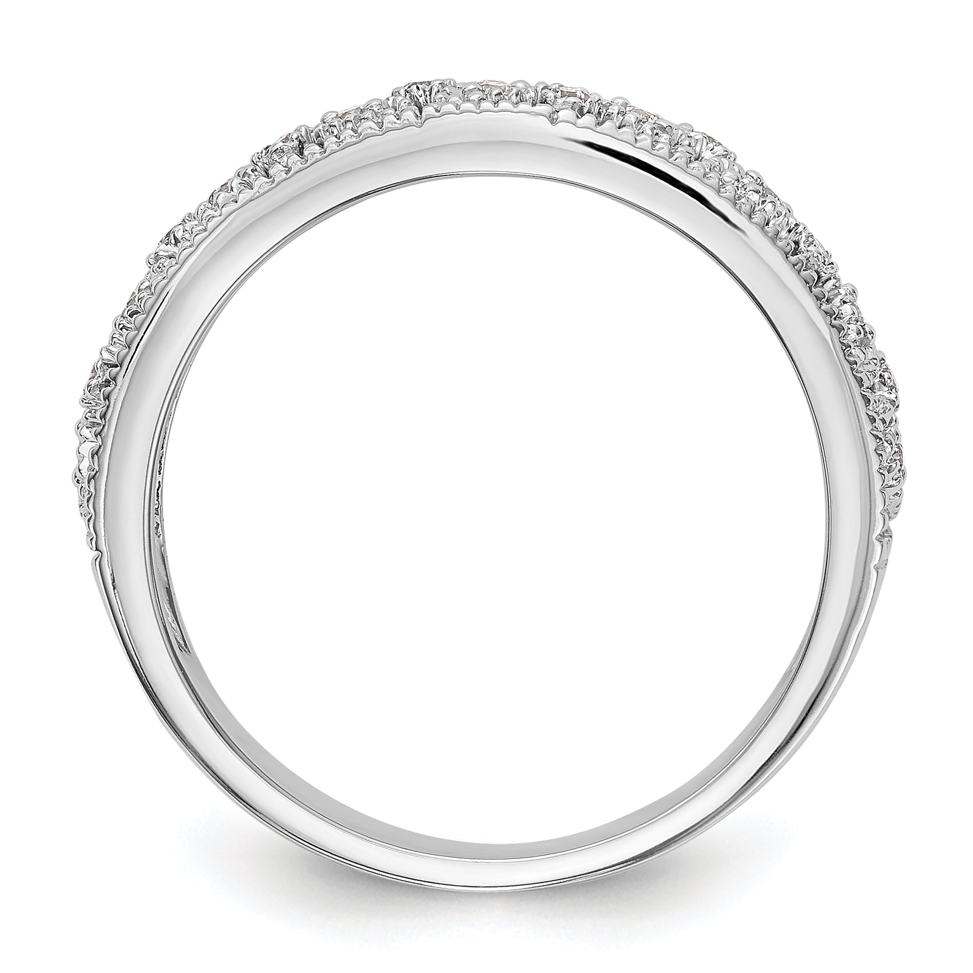 14K White Gold Diamond Band - 7
