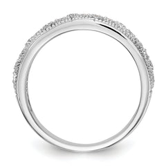14K White Gold Diamond Band - 7