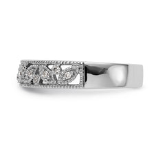 14K White Gold Diamond Band - 7