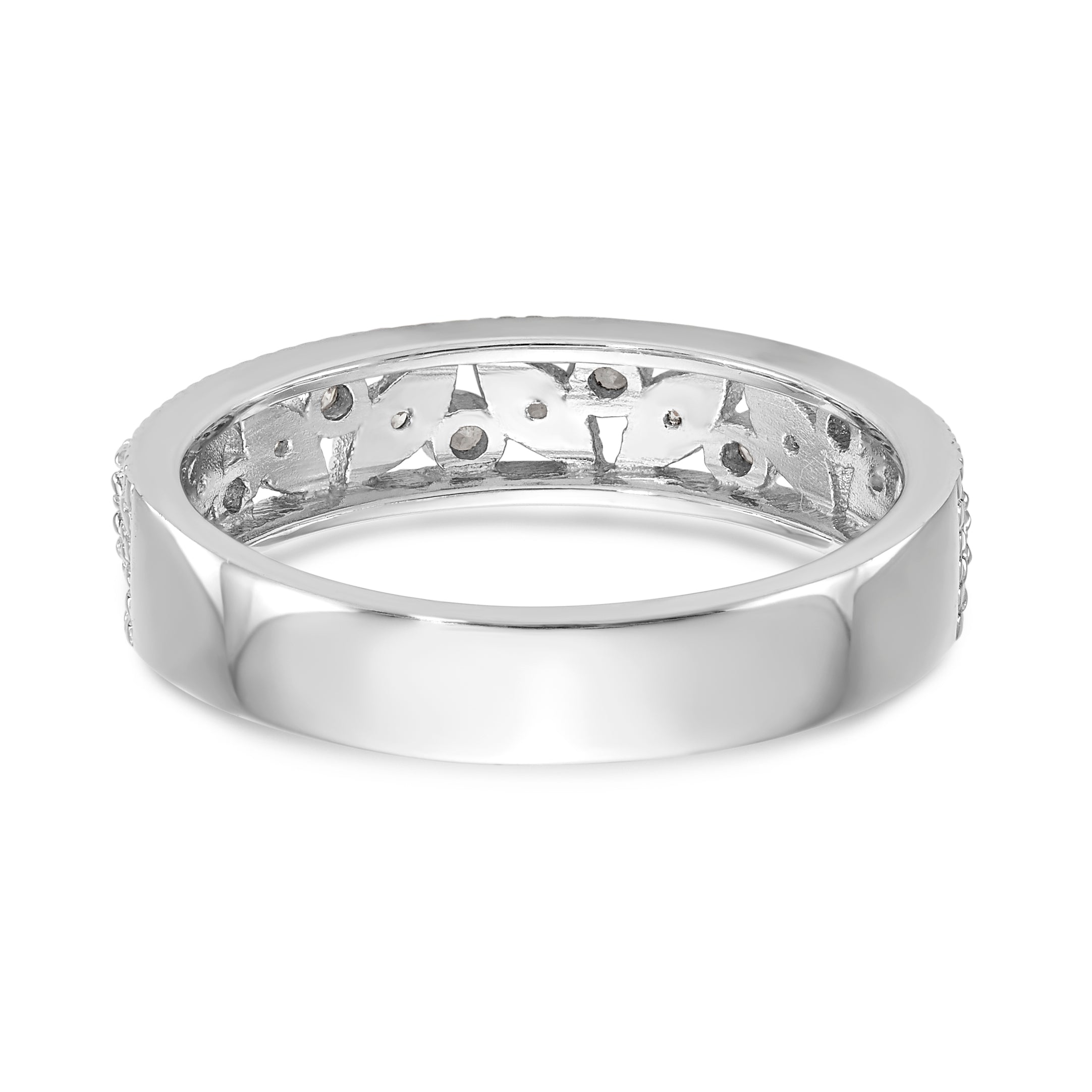 14K White Gold Diamond Band - 7