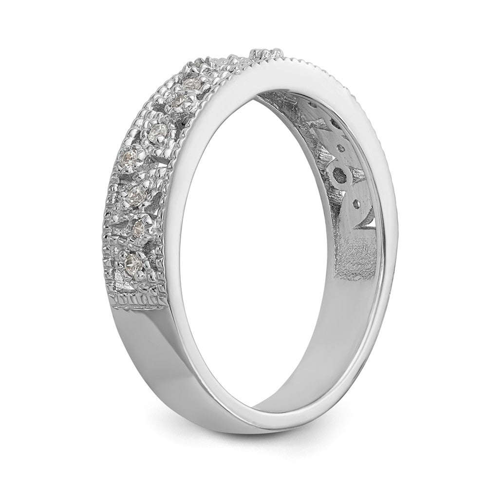 14K White Gold Diamond Band - 7