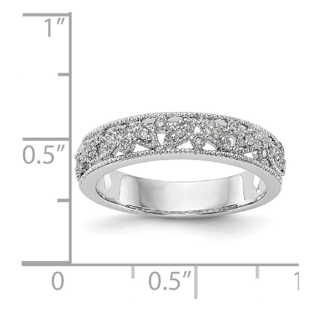 14K White Gold Diamond Band