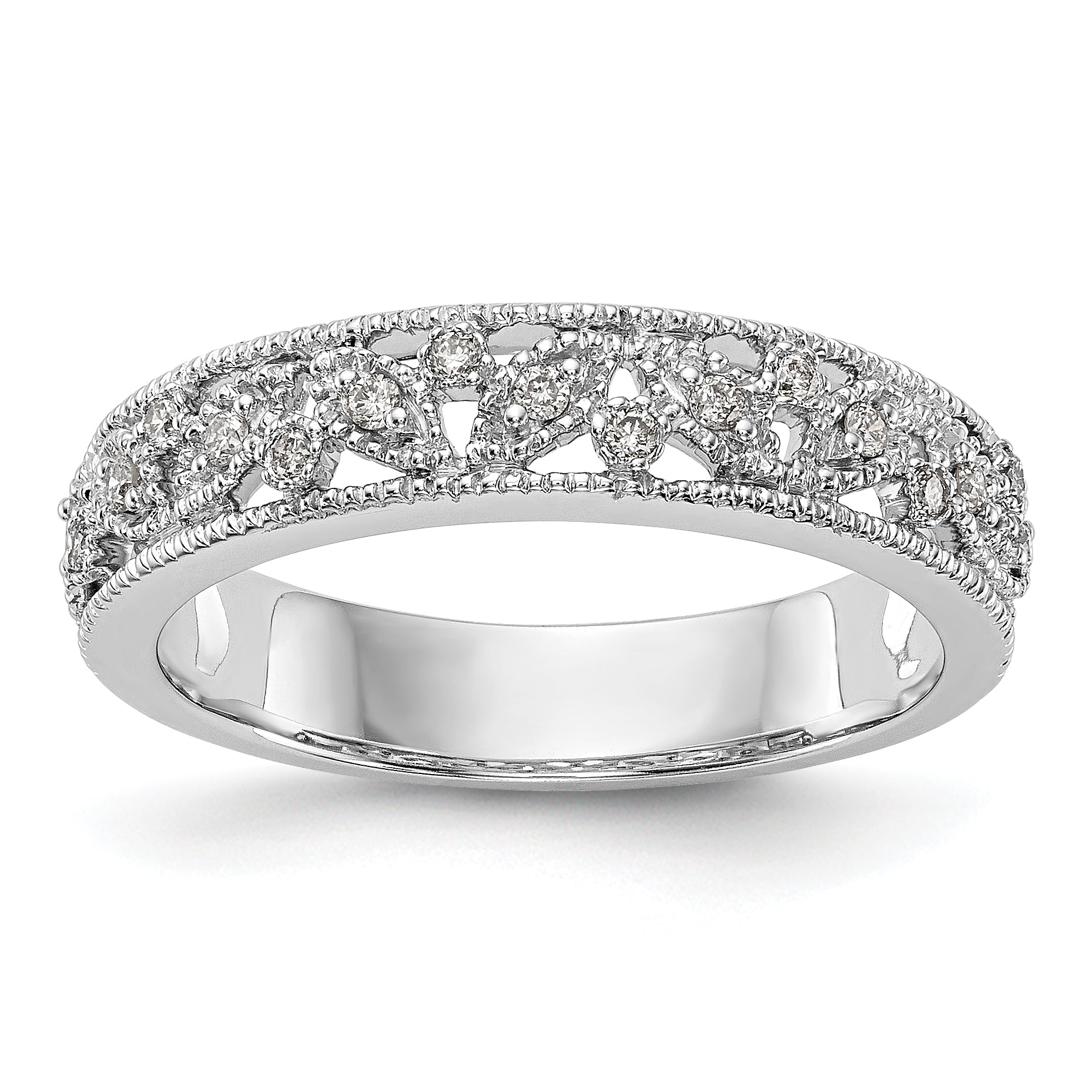 14K White Gold Diamond Band Main image