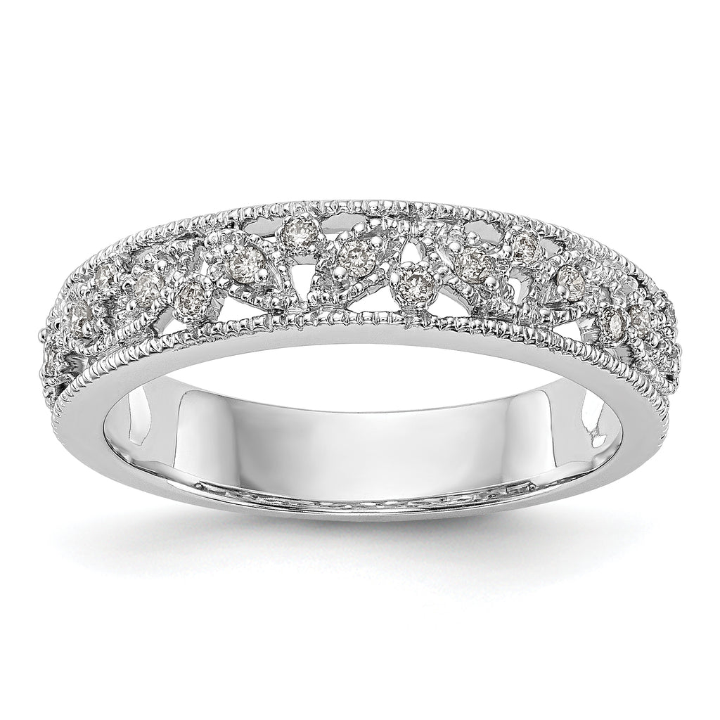 14K White Gold Diamond Band