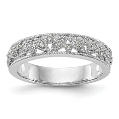 14K White Gold Diamond Band - 7