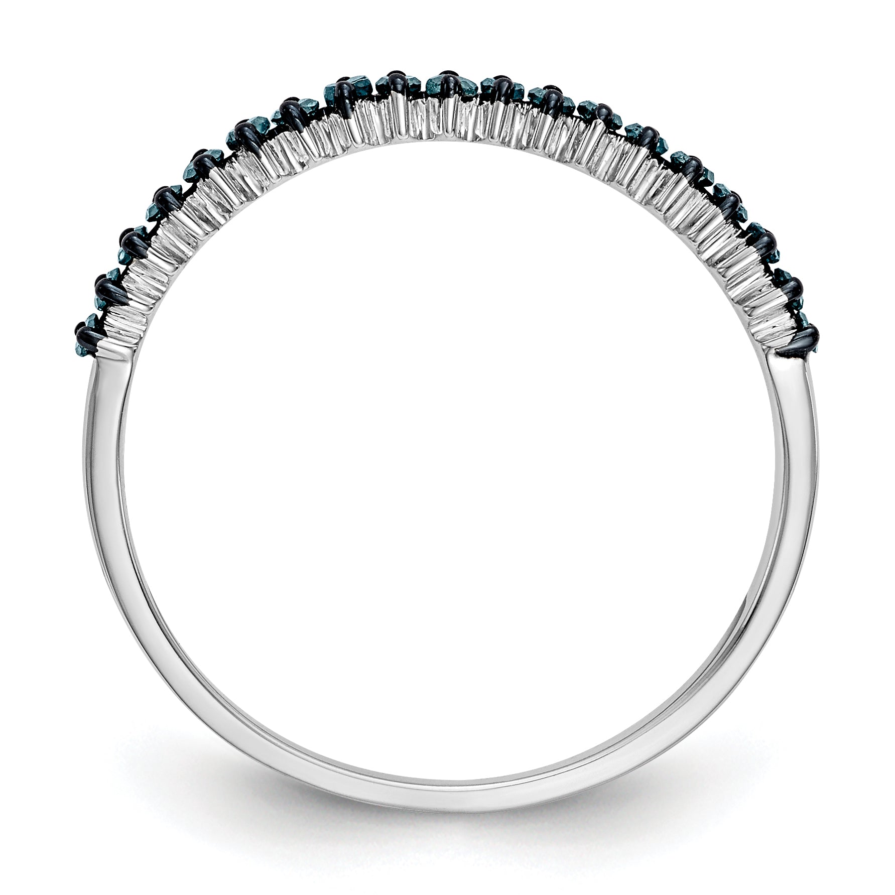 14K White Gold 1/6 carat Blue Diamond Complete Band Secondary image