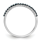 14K White Gold 1/6 carat Blue Diamond Complete Band