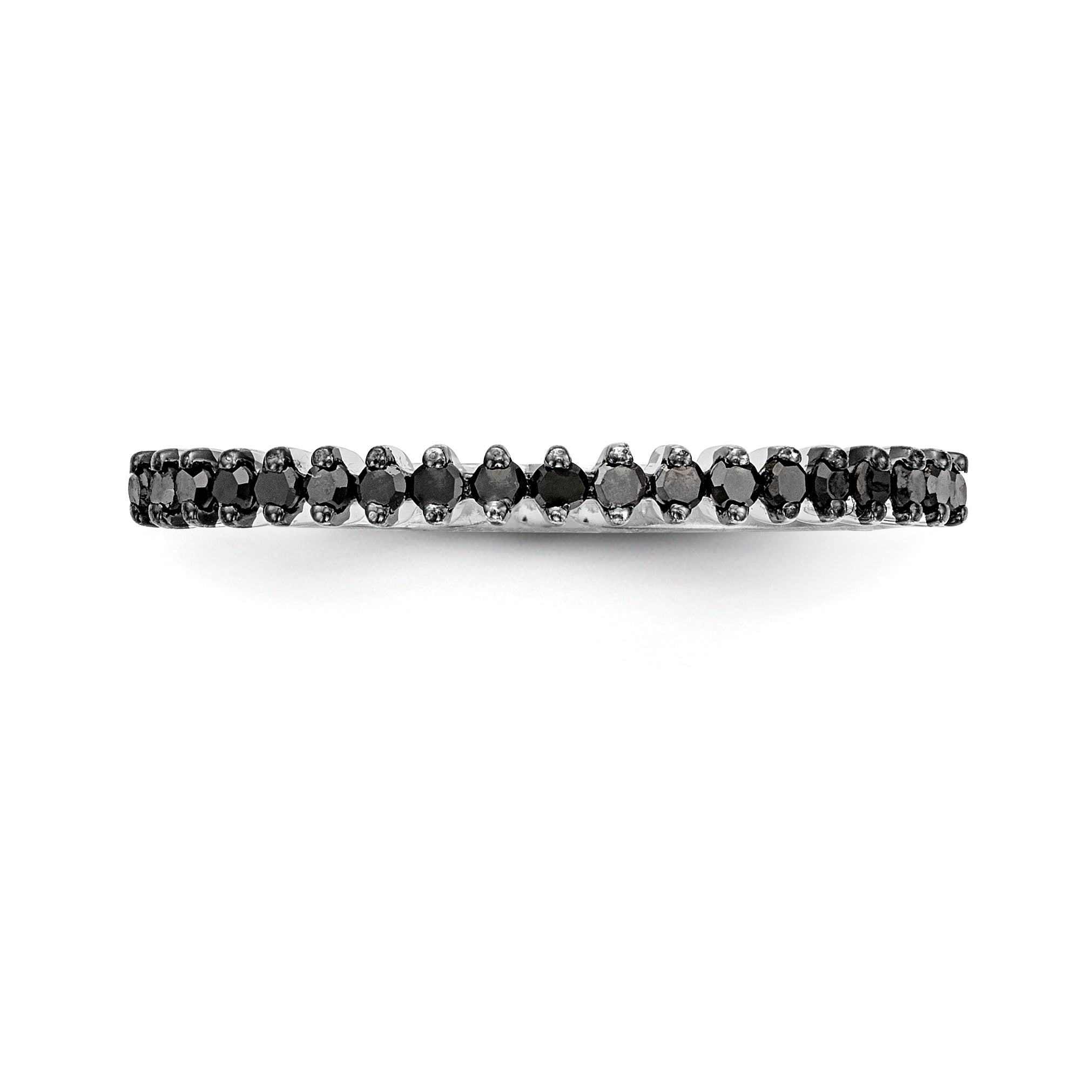 14K White Gold Blue Diamond Band - 7