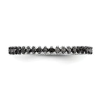 14K White Gold 1/6 carat Blue Diamond Complete Band