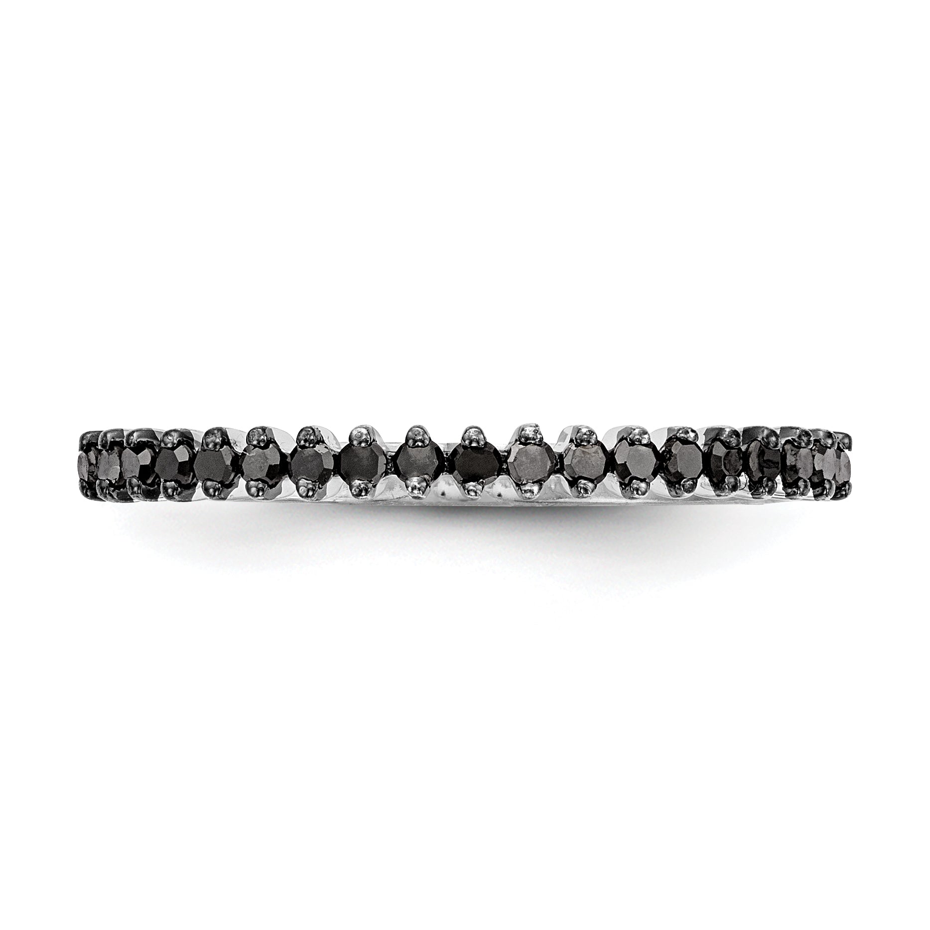 14K White Gold 1/6 carat Blue Diamond Complete Band