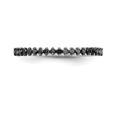 14K White Gold Blue Diamond Band - 7
