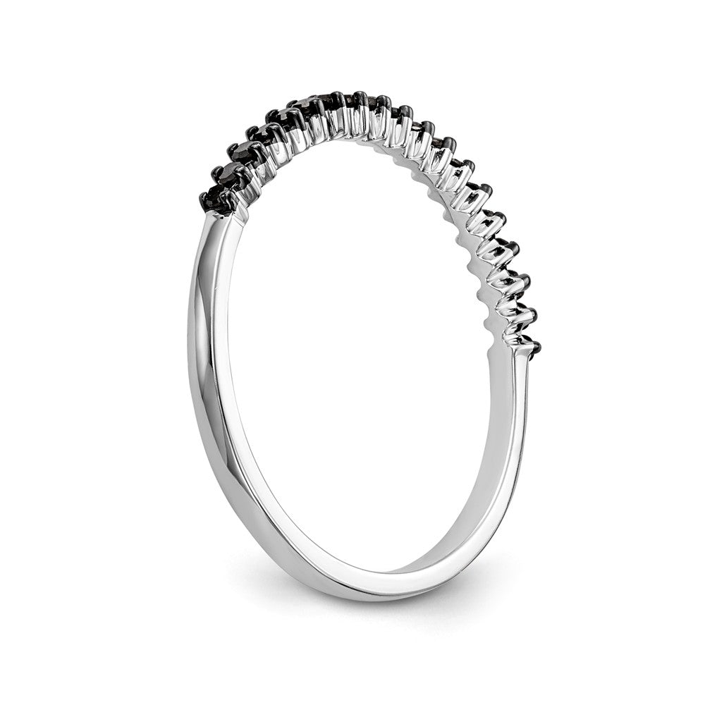 14K White Gold Blue Diamond Band - 7