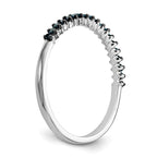 14K White Gold 1/6 carat Blue Diamond Complete Band