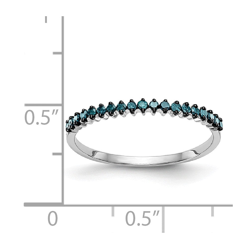 14K White Gold Blue Diamond Band