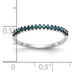 14K White Gold 1/6 carat Blue Diamond Complete Band