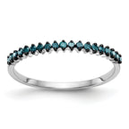 14K White Gold 1/6 carat Blue Diamond Complete Band