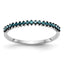 14K White Gold 1/6 carat Blue Diamond Complete Band