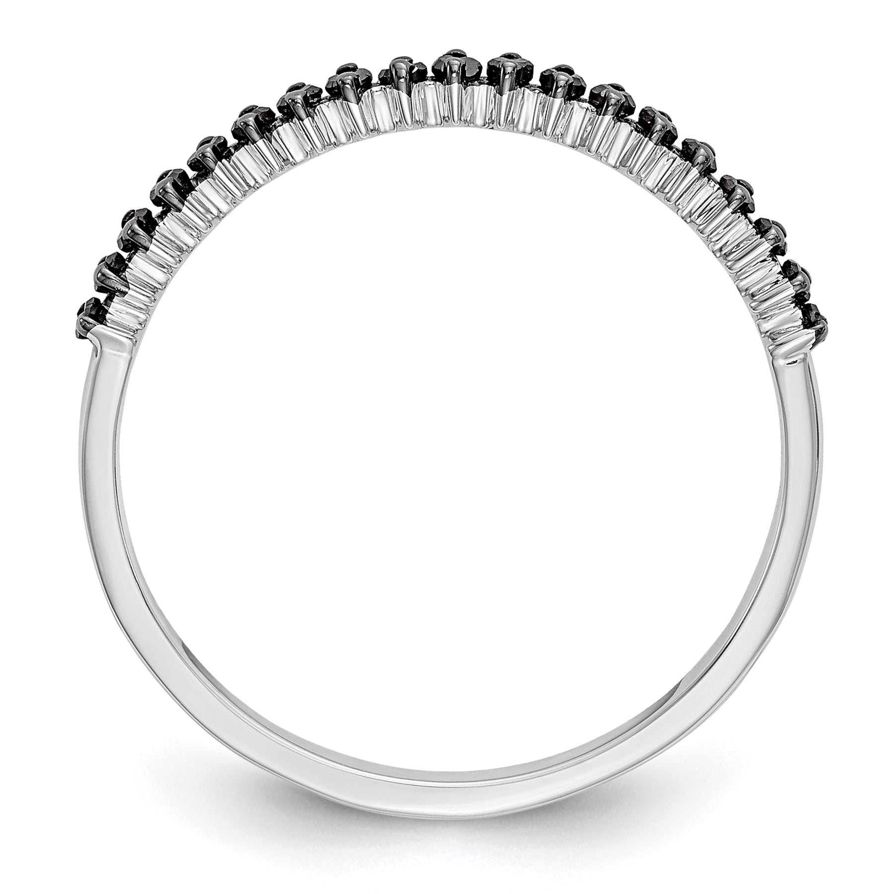 14K White Gold 1/6 carat Black Diamond Complete Band