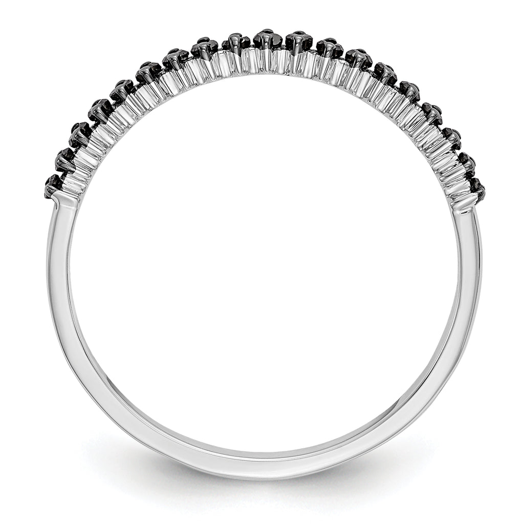 14K White Gold 1/6 carat Black Diamond Complete Band