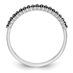14K White Gold Black Diamond Band - 7