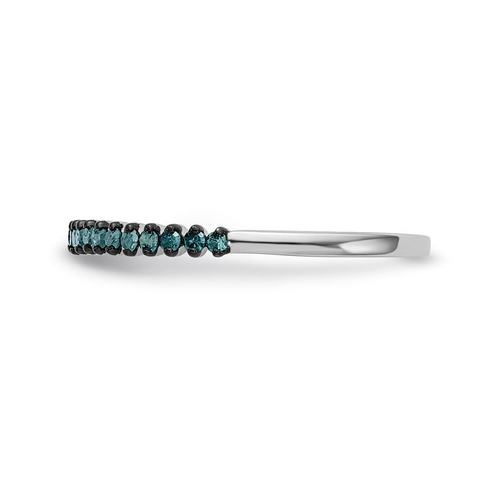 14K White Gold Black Diamond Band