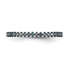 14K White Gold 1/6 carat Black Diamond Complete Band